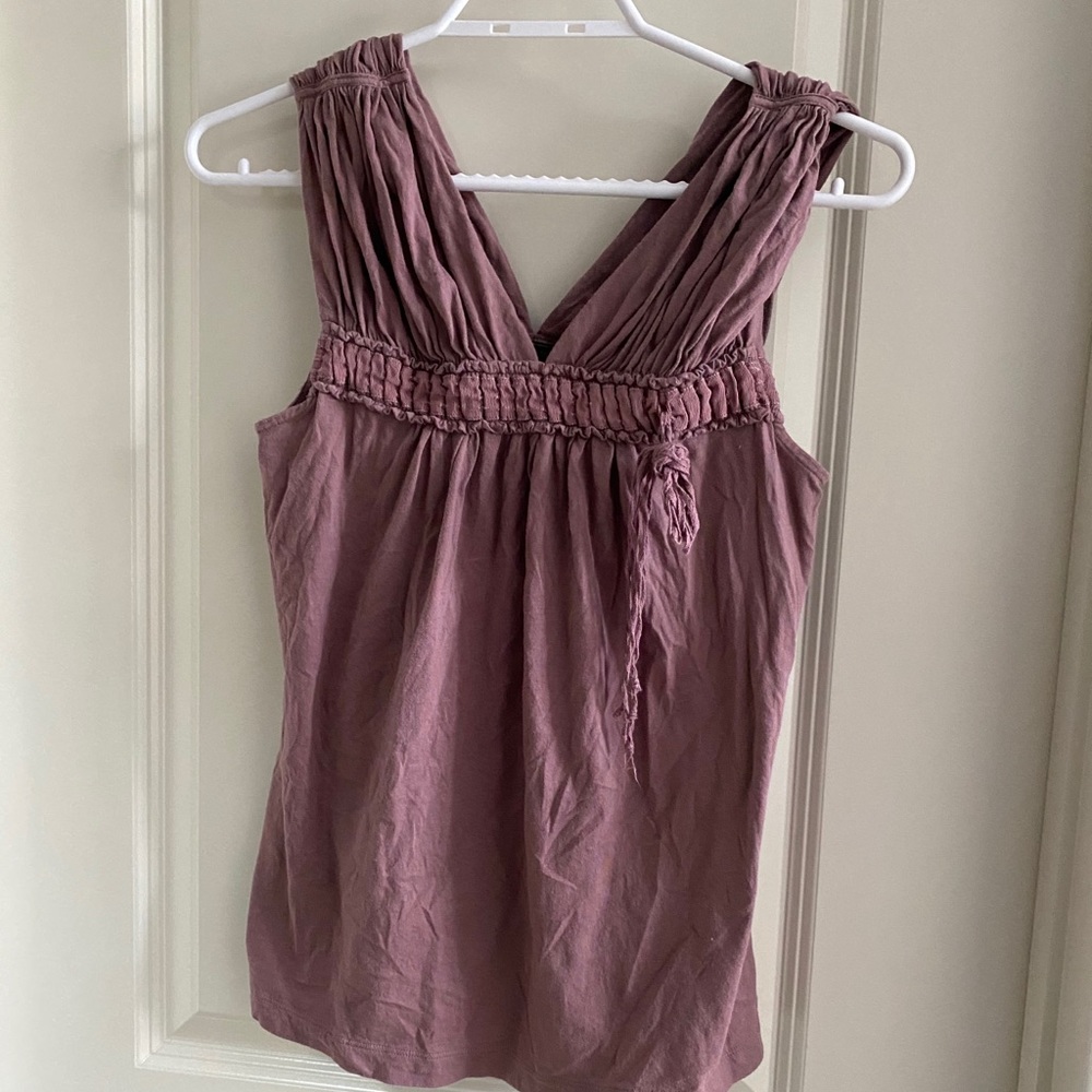 BCBG tank top lilac fringe ruffles